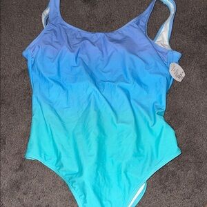 Decree Girls Blue to Aqua Gradient One-Piece